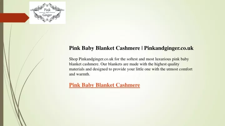 pink baby blanket cashmere pinkandginger