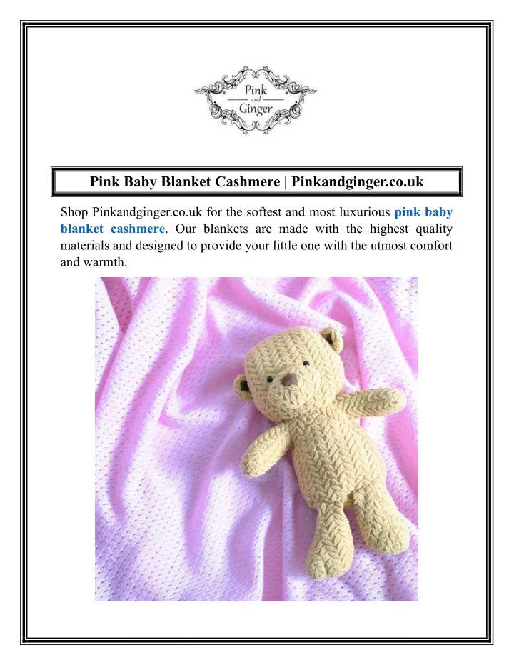 pink baby blanket cashmere pinkandginger co uk