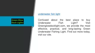 Underwater Fish Light Greenglowdocklight.com