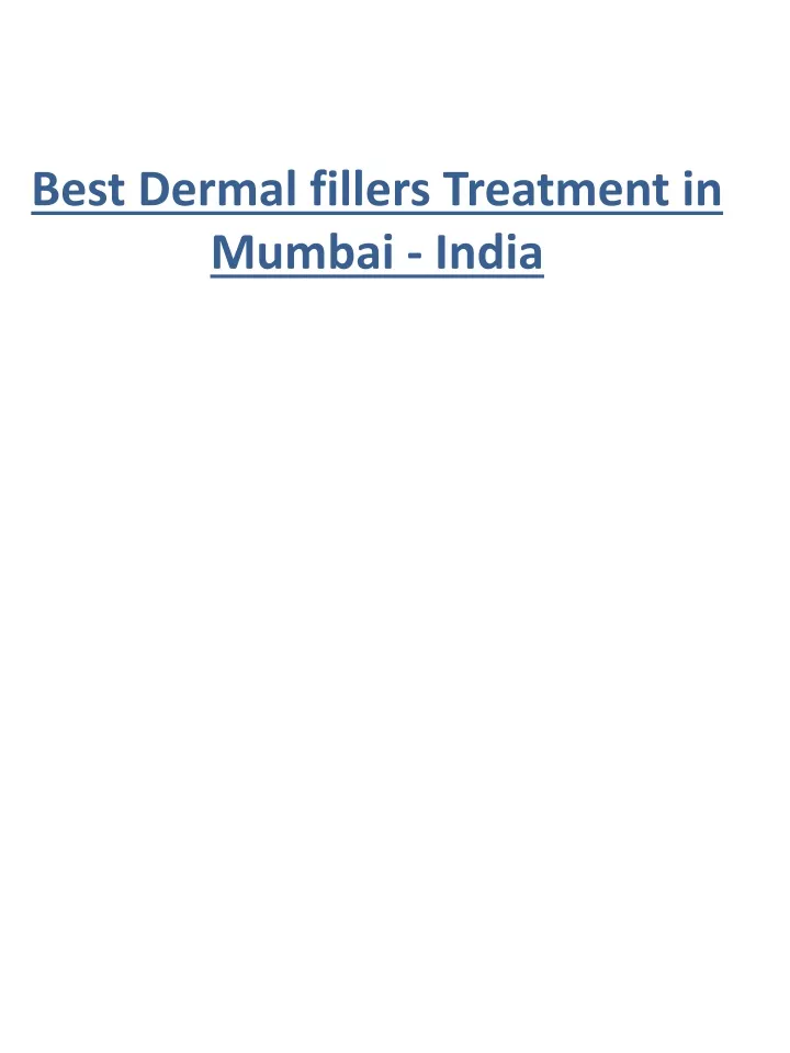 best dermal fillers treatment in mumbai india