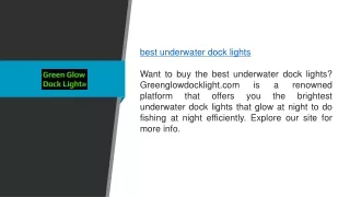 Best Underwater Dock Lights Greenglowdocklight.com