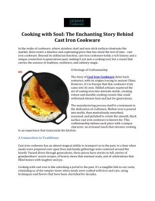 Cooking with Soul The Enchanting Story Behind Cast Iron Cookware