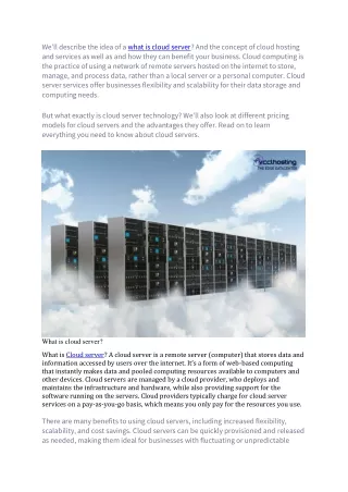 we ll describe the idea of a what is cloud server