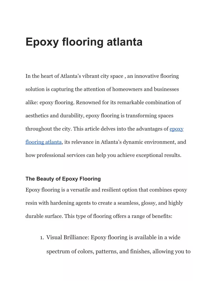 epoxy flooring atlanta