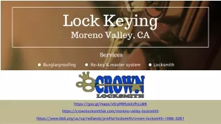 Lock Keying Services Moreno Valley, CA