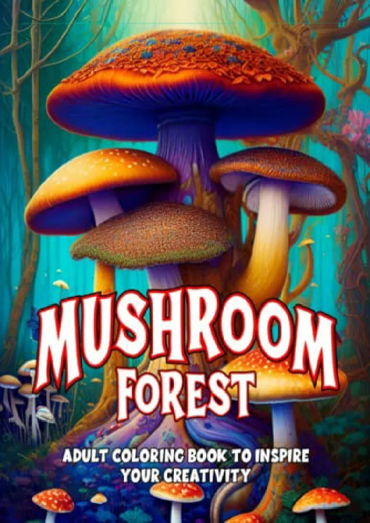 mushroom forest coloring book for adults fantasy
