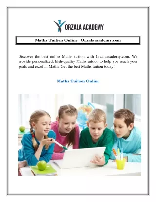 Maths Tuition Online  Orzalaacademy.com