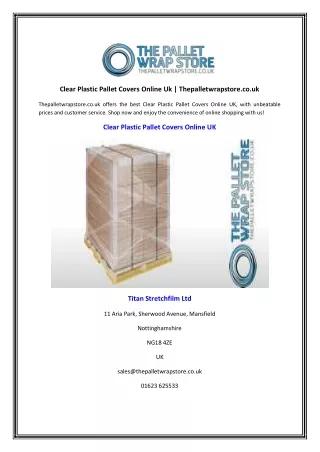 Clear Plastic Pallet Covers Online Uk | Thepalletwrapstore.co.uk