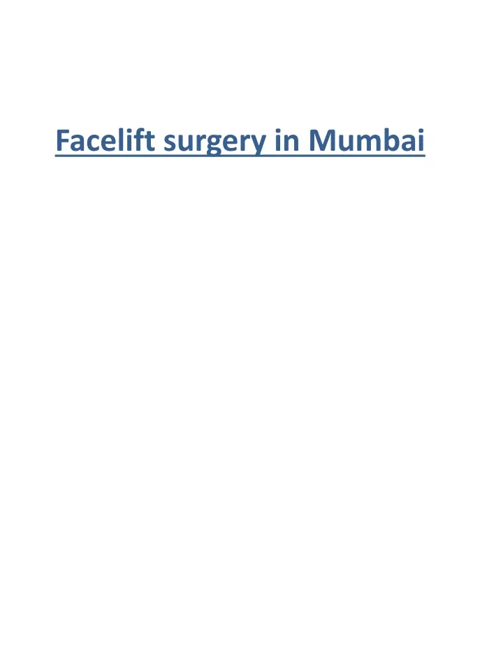 facelift surgery in mumbai