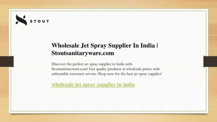 wholesale jet spray supplier in india