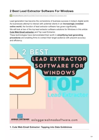 2 Best Lead Extractor Software For Windows