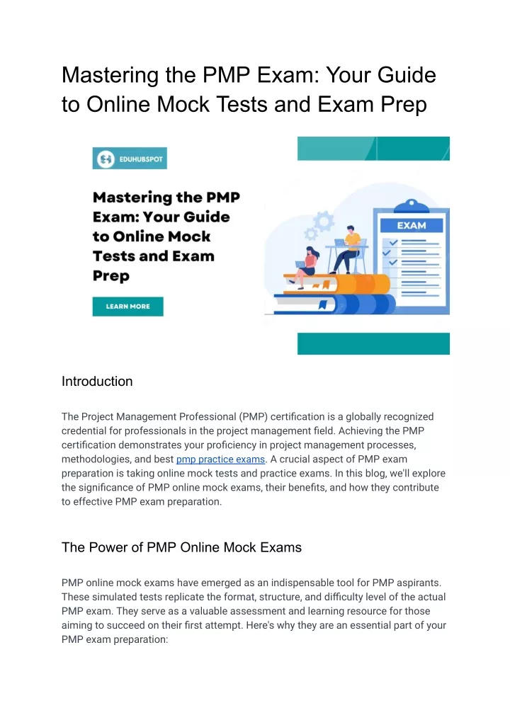 mastering the pmp exam your guide to online mock