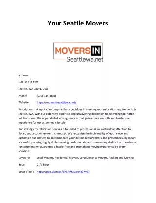 Your Seattle Movers