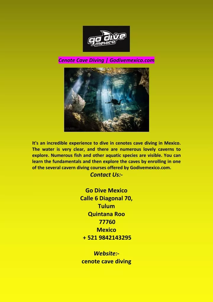 cenote cave diving godivemexico com