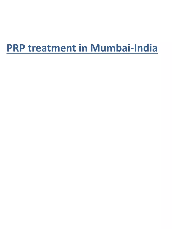 prp treatment in mumbai india
