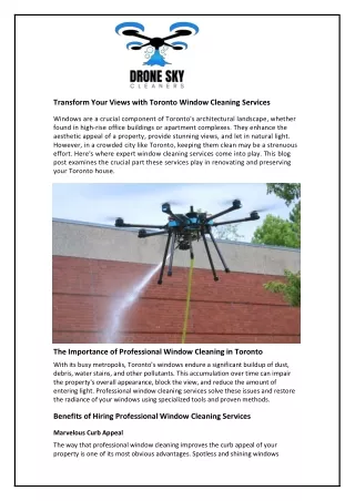 transform your views with toronto window cleaning
