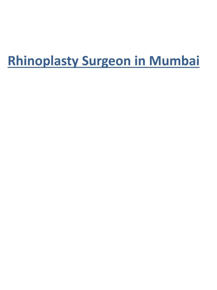 rhinoplasty surgeon in mumbai
