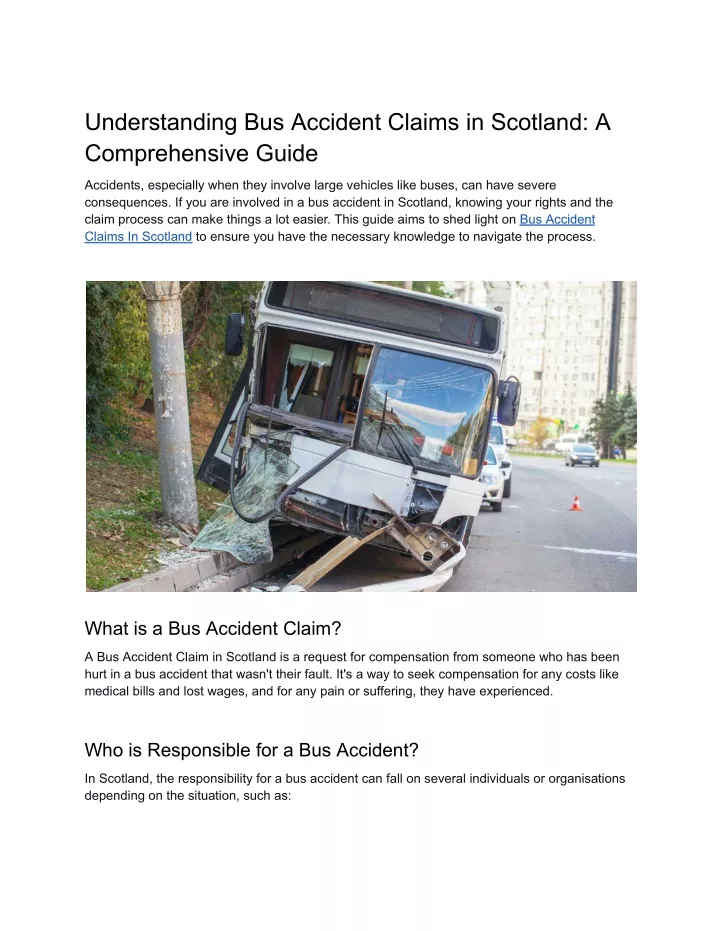 understanding bus accident claims in scotland