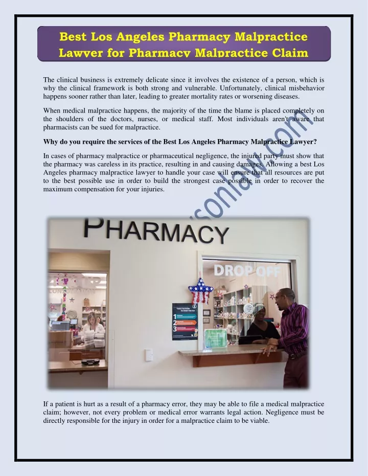 best los angeles pharmacy malpractice lawyer