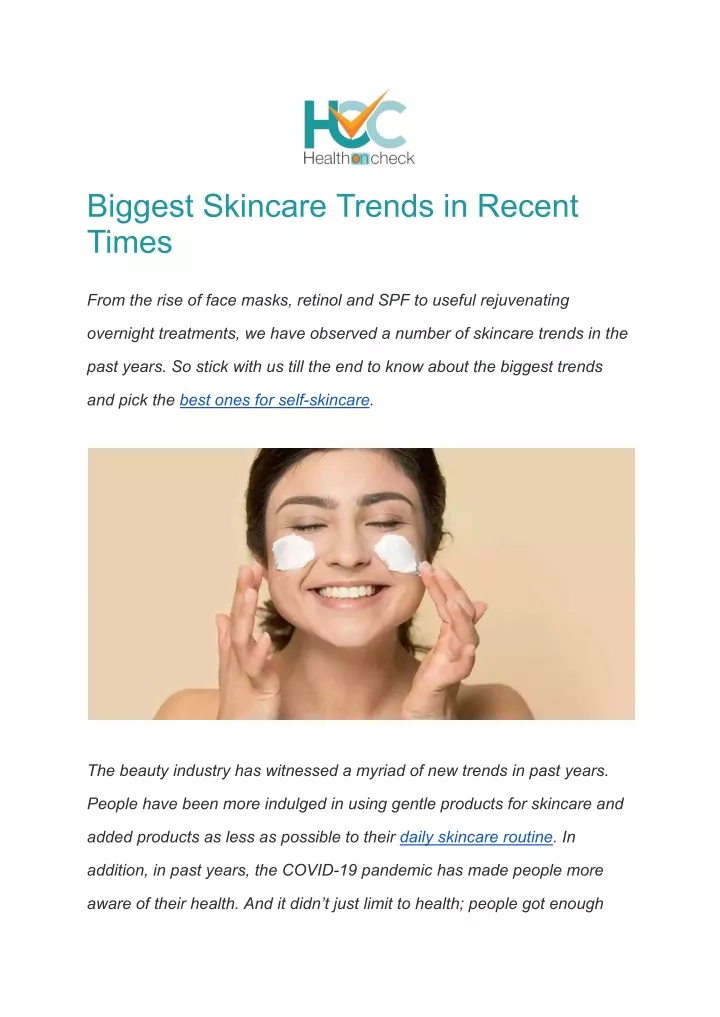 biggest skincare trends in recent times