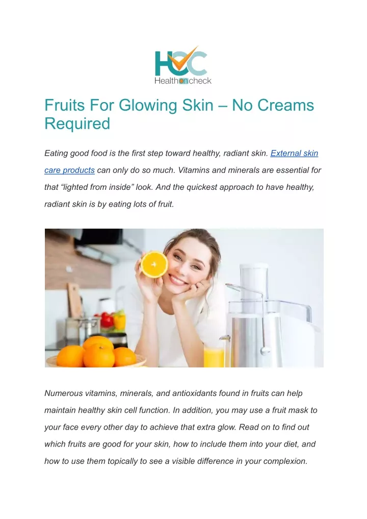 fruits for glowing skin no creams required