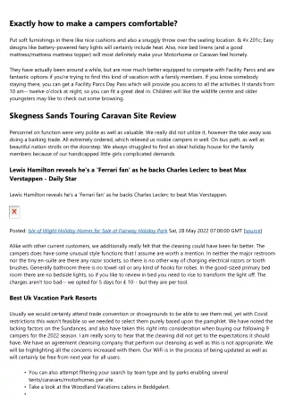 Skegness Sands Touring Caravan Website Testimonial