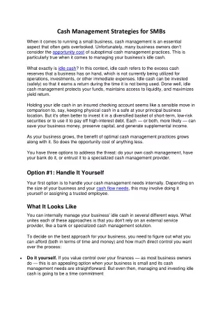 cash management strategies for smbs