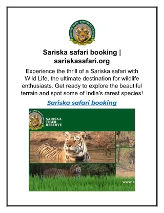 Sariska safari booking sariskasafari.org