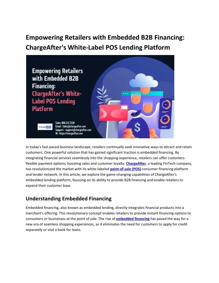 empowering retailers with embedded b2b financing