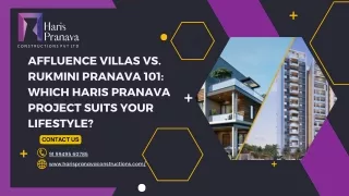 Affluence Villas vs. Rukmini Pranava 101 Which Haris Pranava Project Suits Your Lifestyle