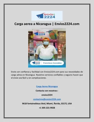 carga aerea a nicaragua envios2224 com