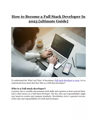 How to become a Full Stack developer in 2023