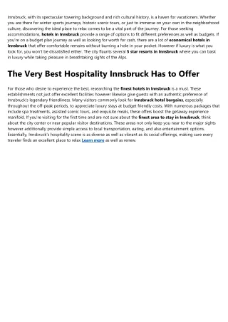 Not known Details About 5 star hotels in Innsbruck