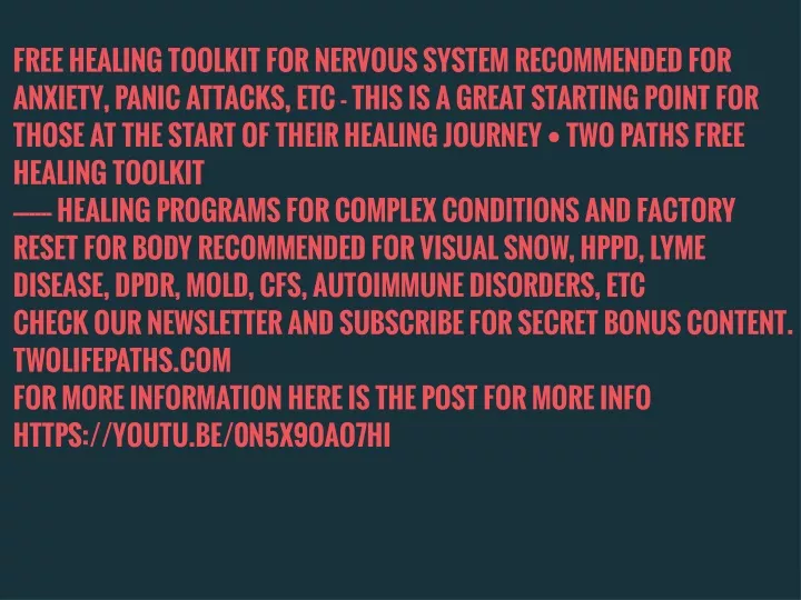 free healing toolkit for nervous system