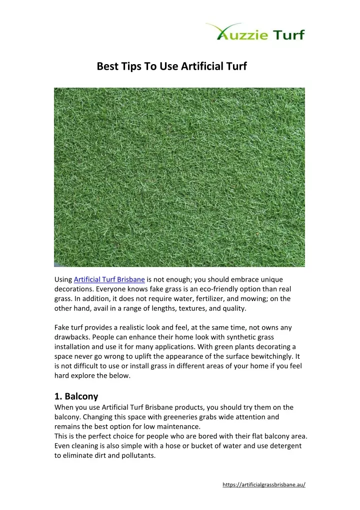 best tips to use artificial turf