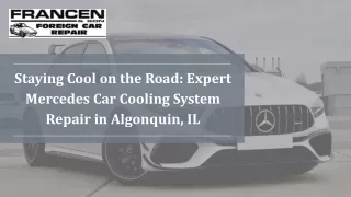 Staying Cool on the Road Expert Mercedes Car Cooling System Repair in Algonquin, IL