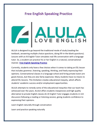 free english speaking practice