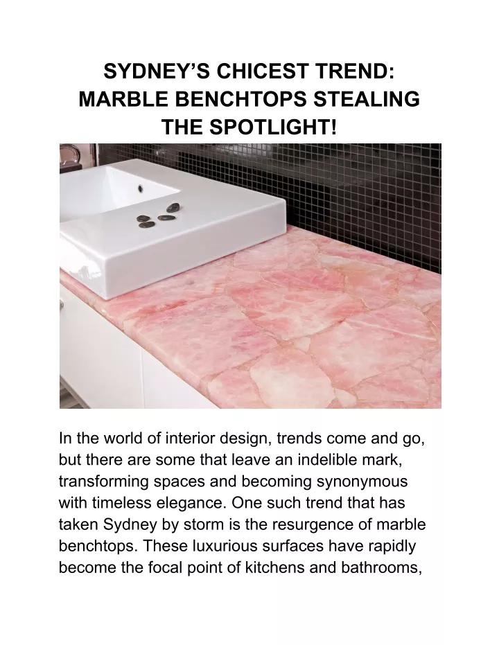 sydney s chicest trend marble benchtops stealing