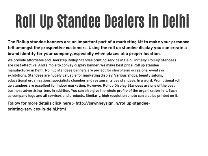 roll up standee dealers in delhi