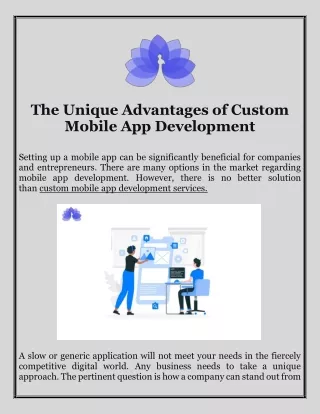 The Unique Advantages of Custom Mobile App Development