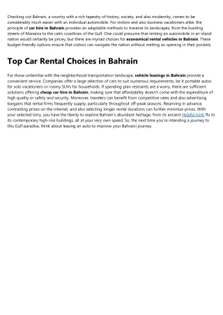 cheap car hire in Bahrain Secrets