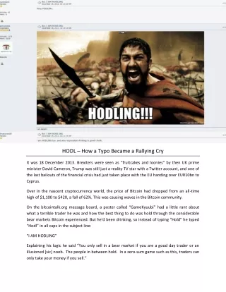 HODL – How a Typo Became a Rallying Cry