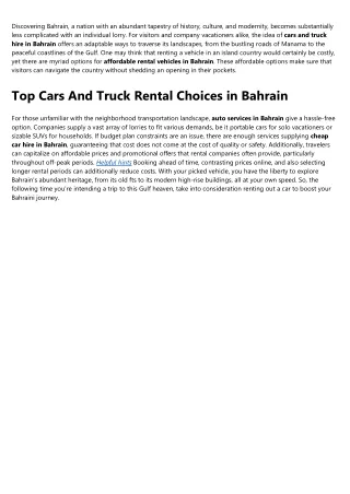 Facts About car hire in Bahrain Revealed