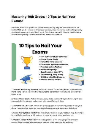 Mastering 10th Grade_ 10 Tips to Nail Your Exams