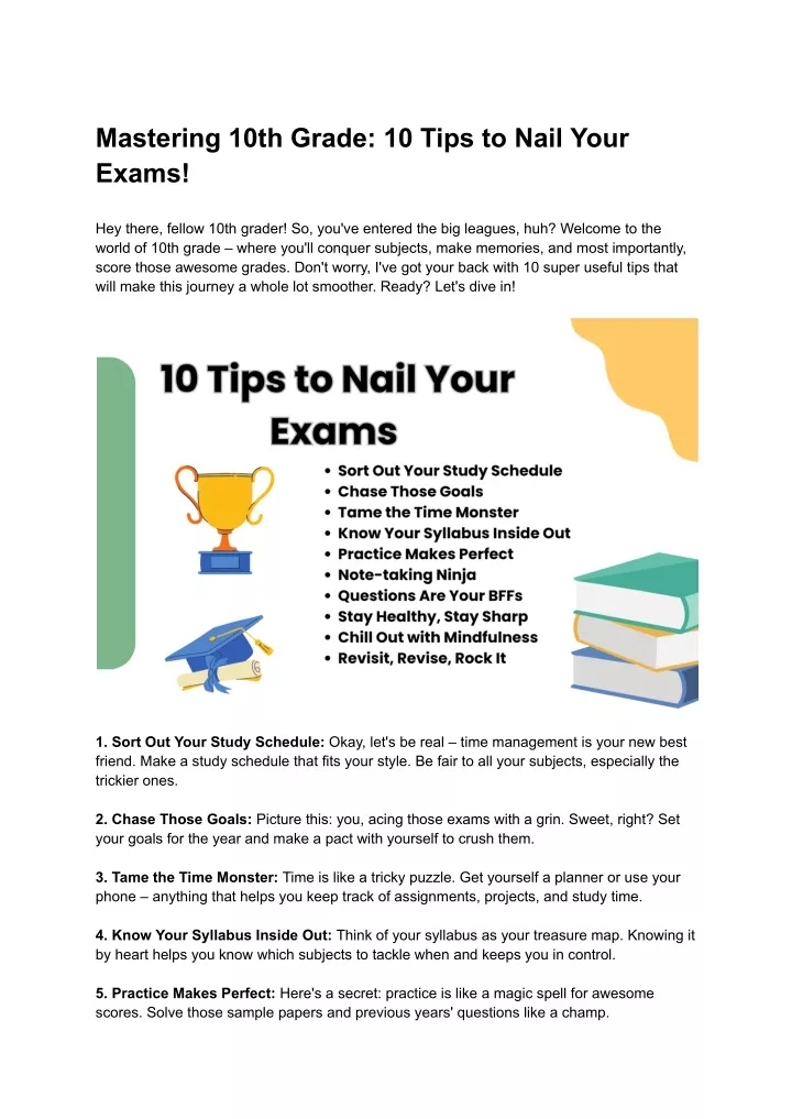 mastering 10th grade 10 tips to nail your exams