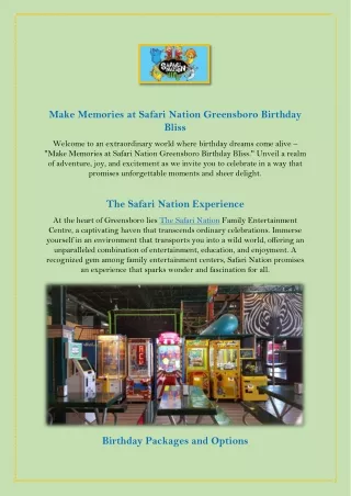 Birthday Party Venues Greensboro Nc The Safari Nation