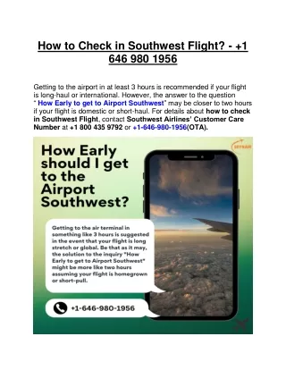 How to Check in Southwest Flight  1 646 980 1956 by Skynair.com
