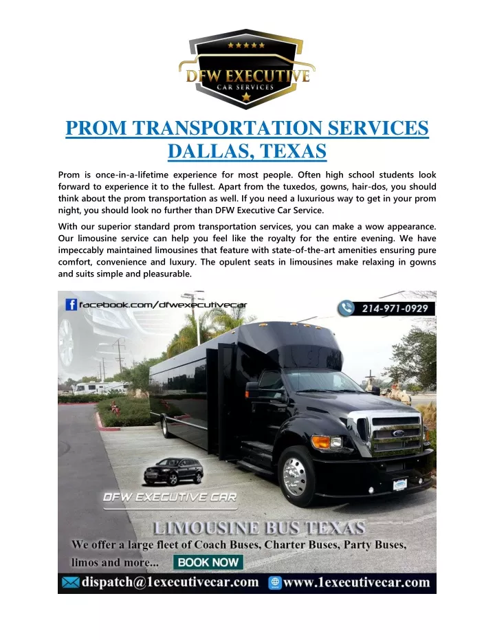 prom transportation services dallas texas