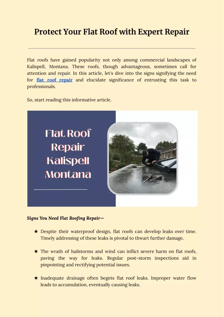 protect your flat roof with expert repair