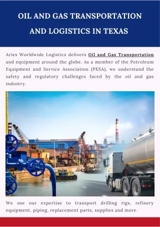Oil and Gas Transportation and Logistics in Texas